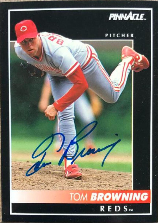 Tom Browning Autographed 1992 Pinnacle #101