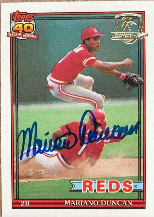 SOLD 119690 Mariano Duncan Autographed 1991 Topps Operation Desert Shield #13