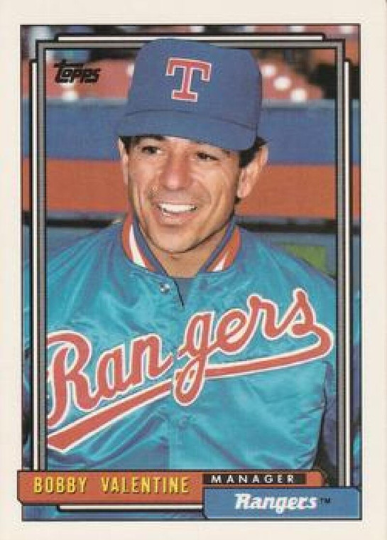 1992 Topps #789 Bobby Valentine MG VG Texas Rangers 