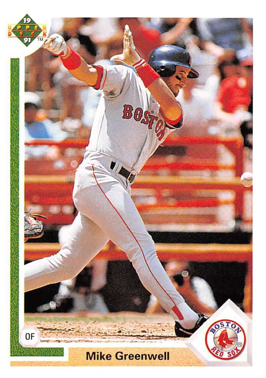 1991 Upper Deck #165 Mike Greenwell VG Boston Red Sox 