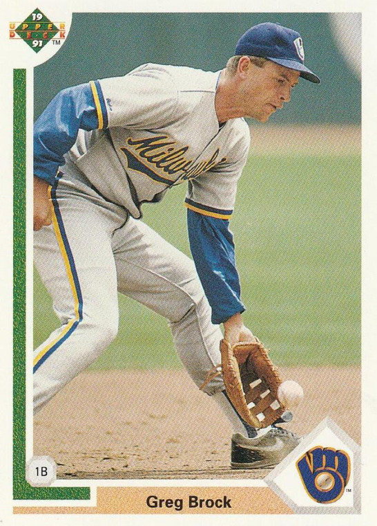 1991 Upper Deck #289 Greg Brock VG Milwaukee Brewers 