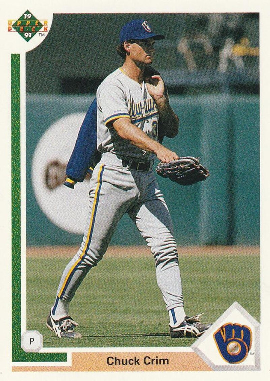 1991 Upper Deck #391 Chuck Crim VG Milwaukee Brewers 