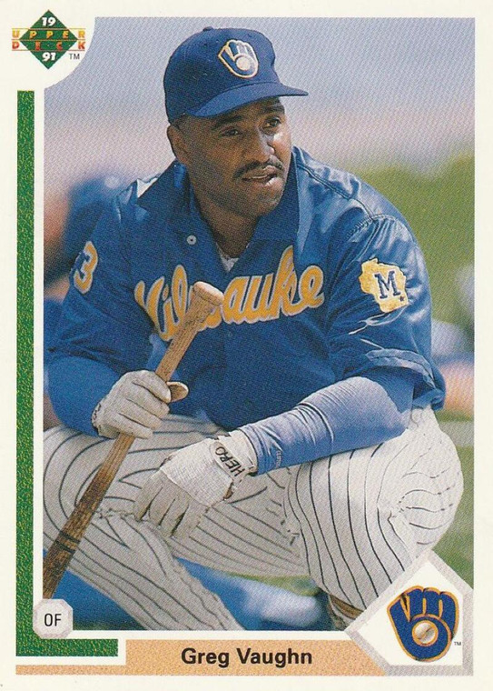 1991 Upper Deck #526 Greg Vaughn VG Milwaukee Brewers 