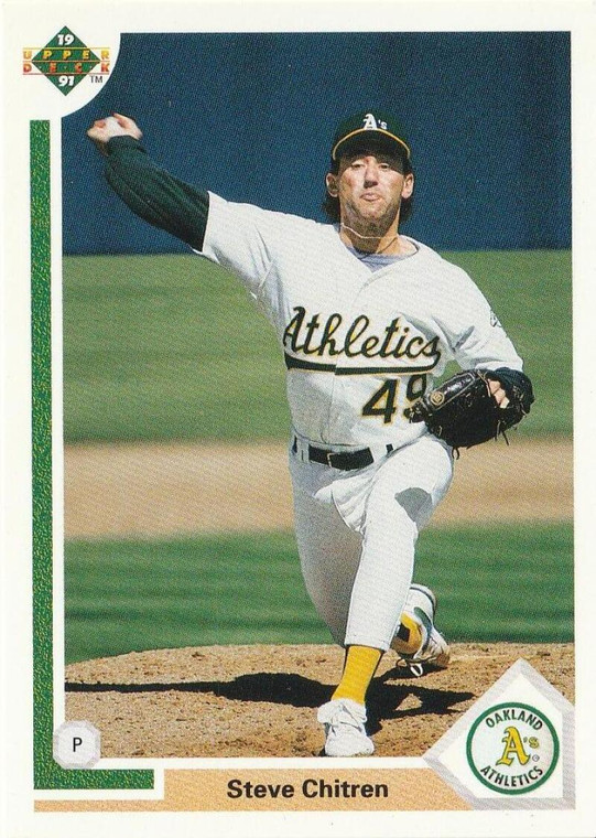 1991 Upper Deck #753 Steve Chitren VG RC Rookie Oakland Athletics 