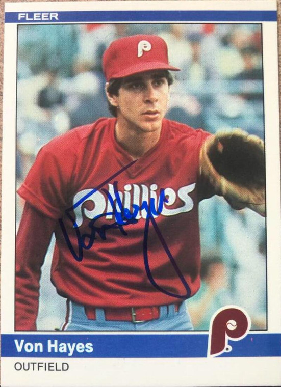 Von Hayes Autographed 1984 Fleer #33