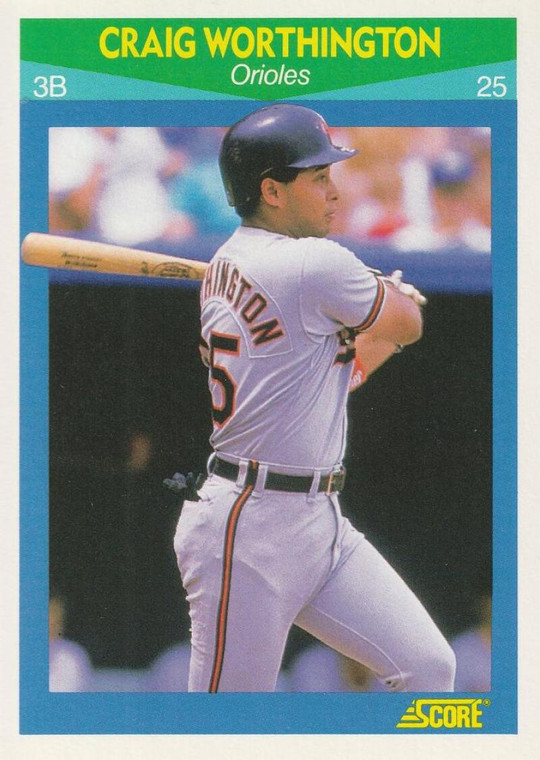 1990 Score Rising Stars #21 Craig Worthington VG Baltimore Orioles 