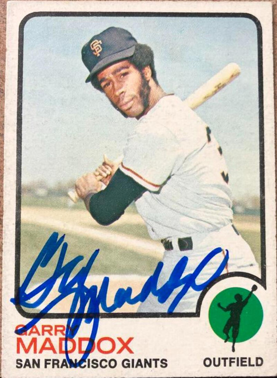 Garry Maddox Autographed 1973 Topps #322 San Francisco Giants RC