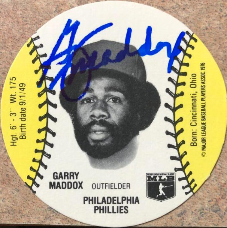 Garry Maddox Autographed 1978 Wiffle Ball Discs #NNO
