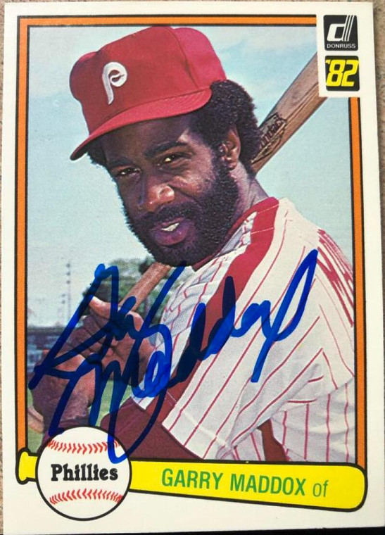 Garry Maddox Autographed 1982 Donruss #315 Philadelphia Phillies Card