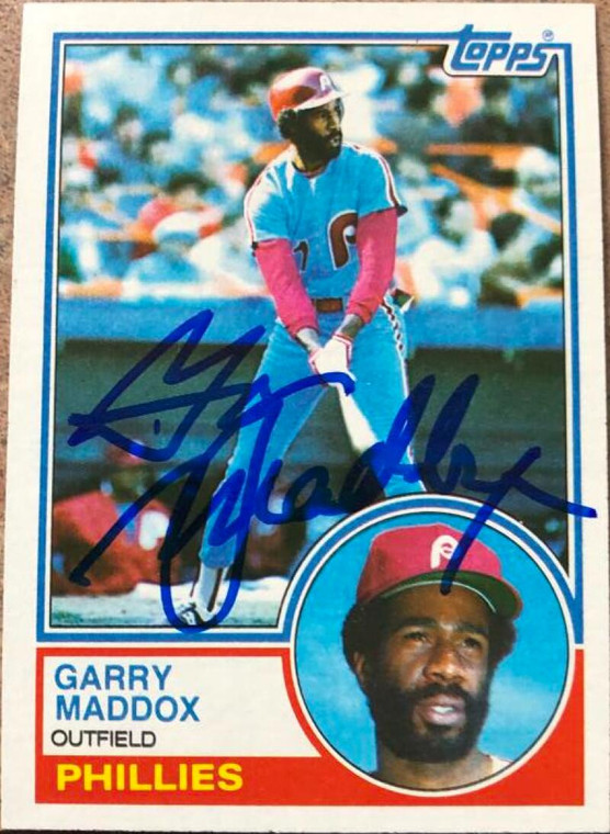 Garry Maddox Autographed 1983 Topps #615 Philadelphia Phillies Card 