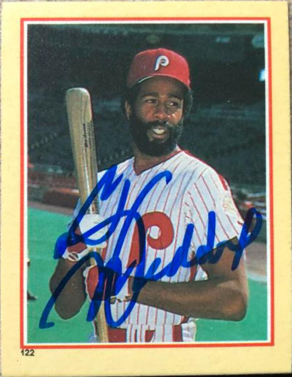 Garry Maddox Autographed 1984 Fleer Star Stickers #122