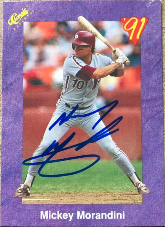 Mickey Morandini Autographed 1991 Classic Game #187 UER (Photo is Darren Daulton)