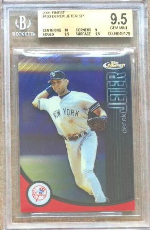 Derek Jeter 2001 Finest #100 Gem Mint 9.5 Beckett Slabbed