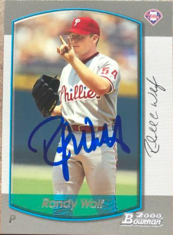 Randy Wolf Autographed 2000 Bowman #312