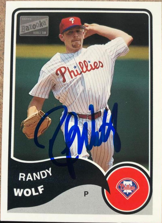 Randy Wolf Autographed 2003 Bazooka #43