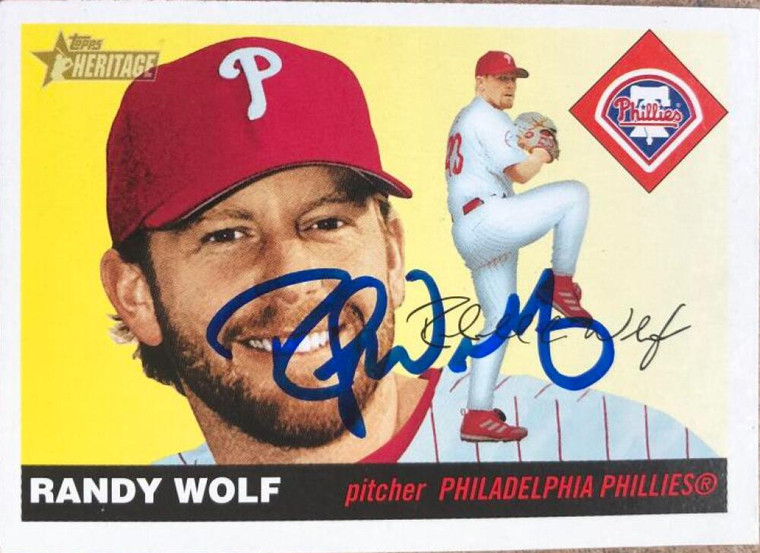 Randy Wolf Autographed 2004 Topps Heritage #222 Philadelphia Phillies Card