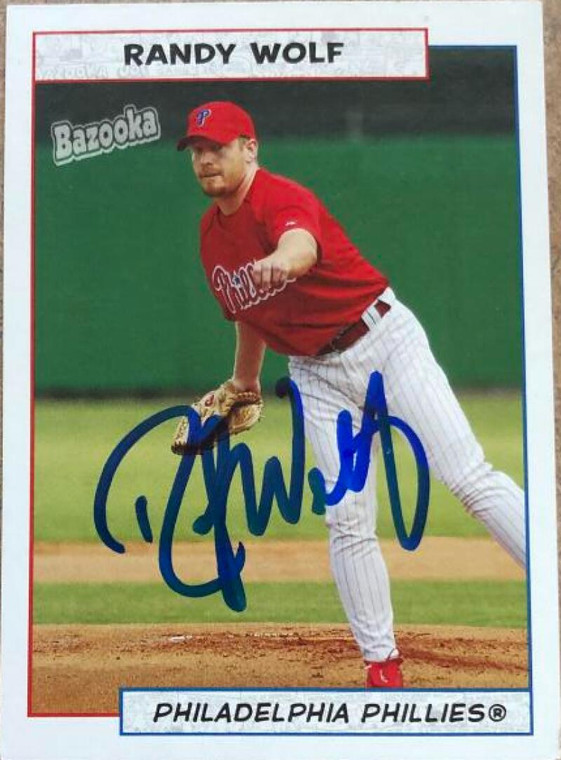 Randy Wolf Autographed 2005 Bazooka #156