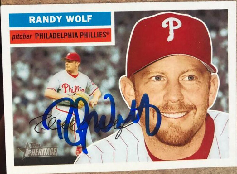 Randy Wolf Autographed 2005 Topps Heritage #240