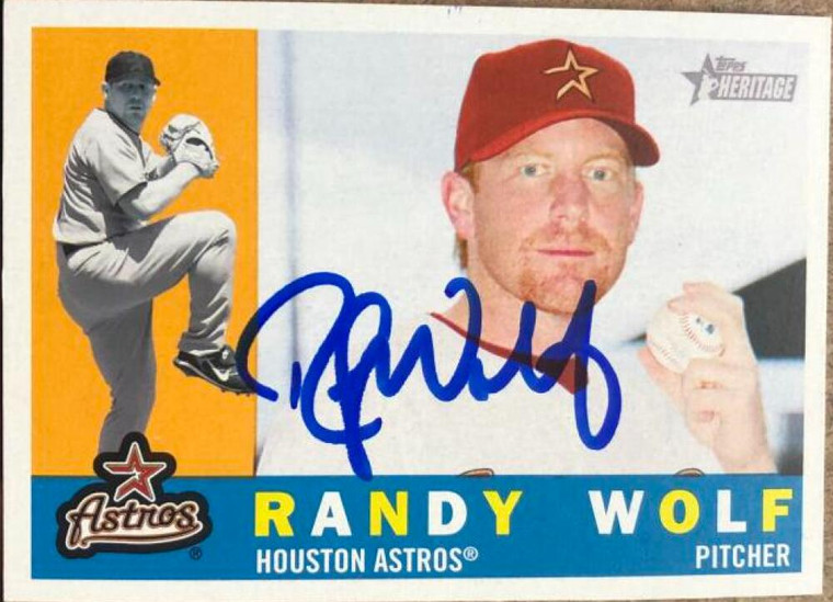 Randy Wolf Autographed 2009 Topps Heritage #209