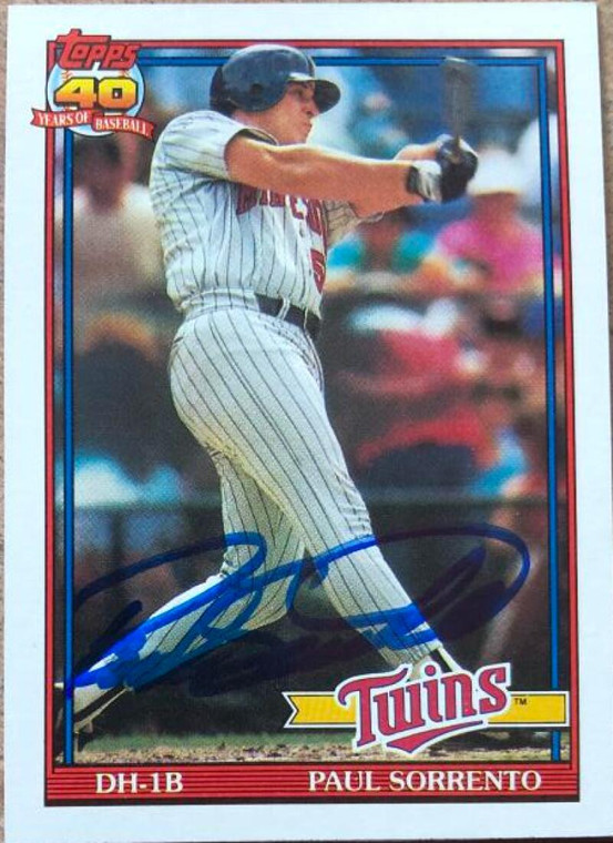 Paul Sorrento Autographed 1991 Topps #654