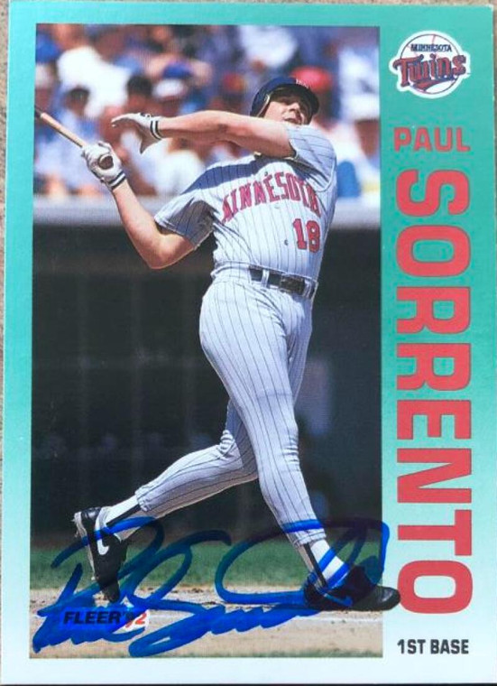 Paul Sorrento Autographed 1992 Fleer #218