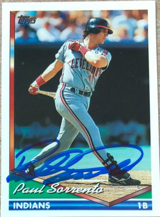Paul Sorrento Autographed 1994 Topps Gold #358