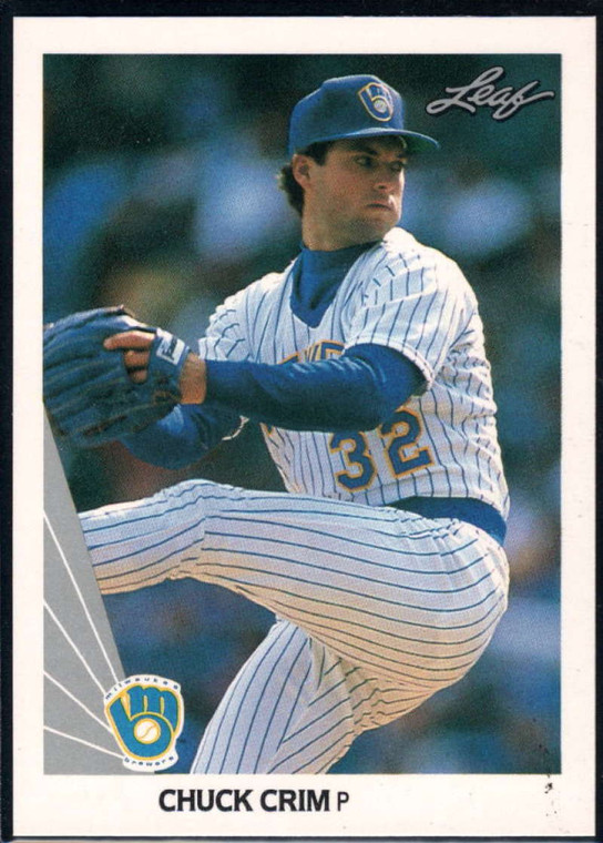 1990 Leaf #58 Chuck Crim VG Milwaukee Brewers 