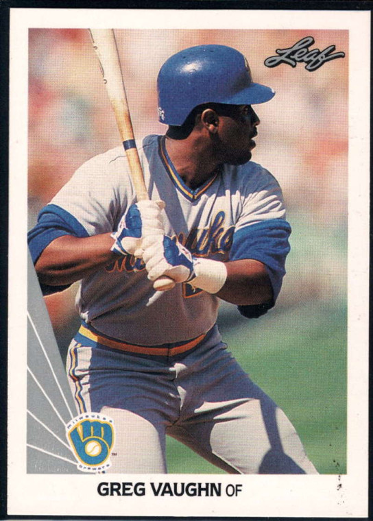 1990 Leaf #111 Greg Vaughn VG Milwaukee Brewers 