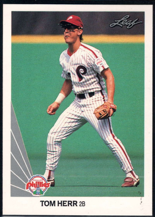1990 Leaf #184 Tom Herr VG Philadelphia Phillies 