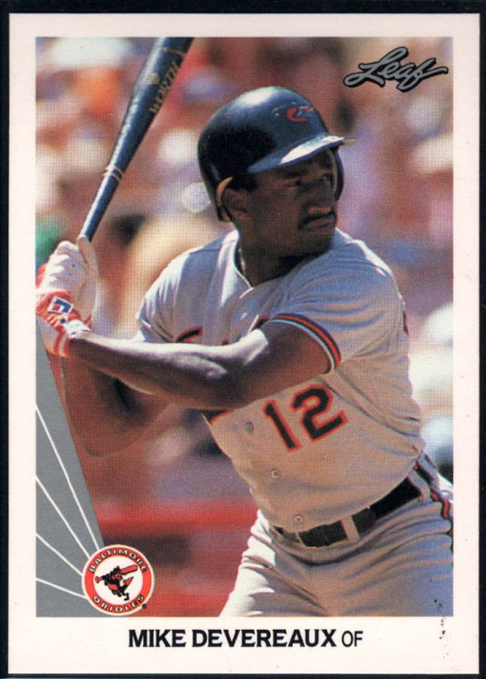 1990 Leaf #223 Mike Devereaux VG Baltimore Orioles 