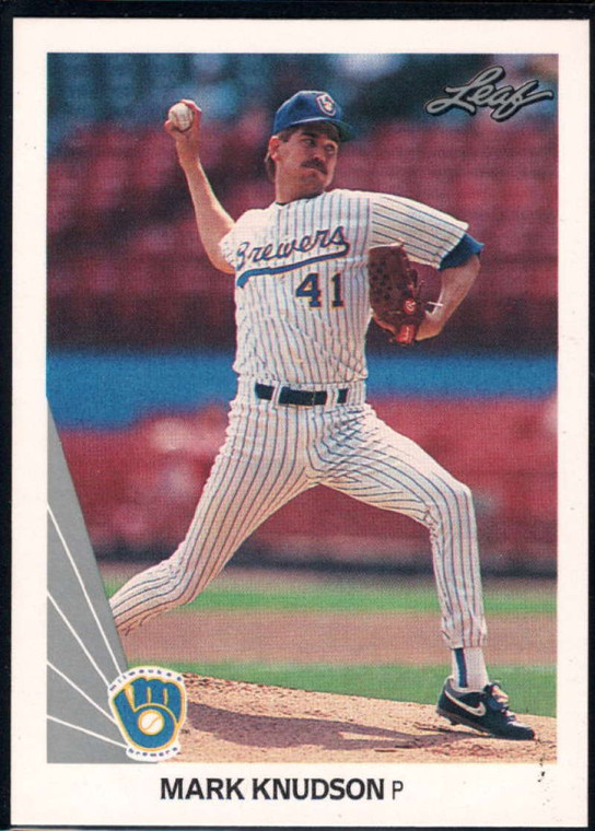 1990 Leaf #348 Mark Knudson VG Milwaukee Brewers 