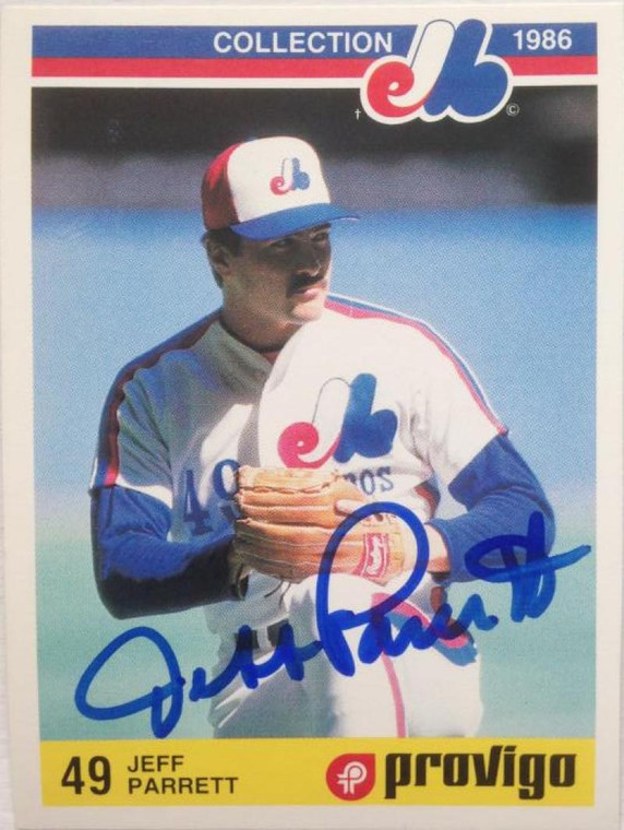 Jeff Parrett Autographed 1986 Provigo Expos #25