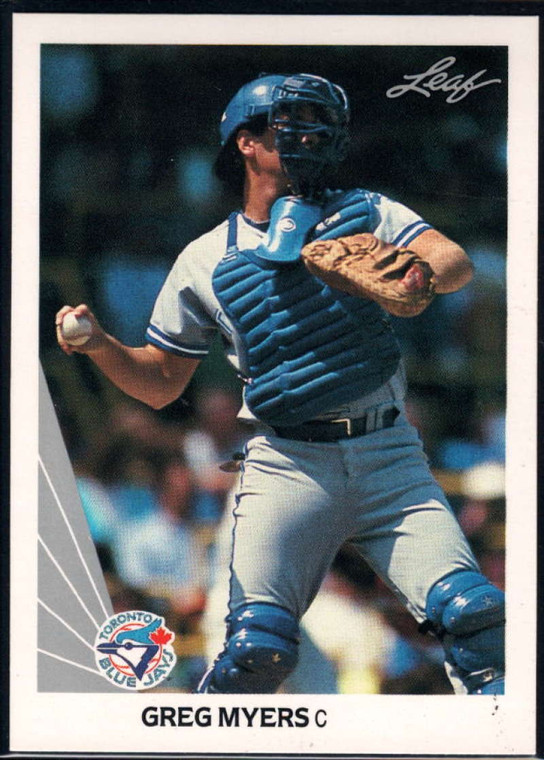 1990 Leaf #527 Greg Myers VG Toronto Blue Jays 