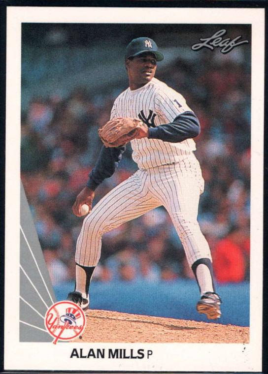 1990 Leaf #491 Alan Mills VG RC Rookie New York Yankees 