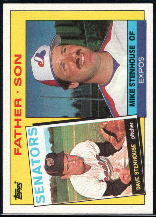 1985 Topps #141 Dave Stenhouse/Mike Stenhouse FS VG Washington Senators/Montreal Expos 