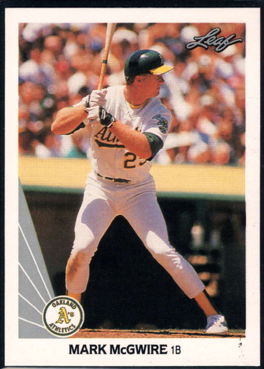 1990 Leaf #62 Mark McGwire VG Oakland Athletics 
