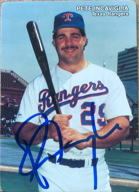 Pete Incaviglia Autographed 1989 Rangers Mother's Cookies #10