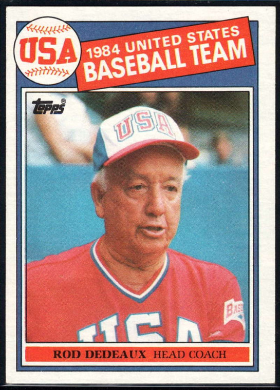 1985 Topps #389 Rod Dedeaux CO/OLY VG RC Rookie USA 