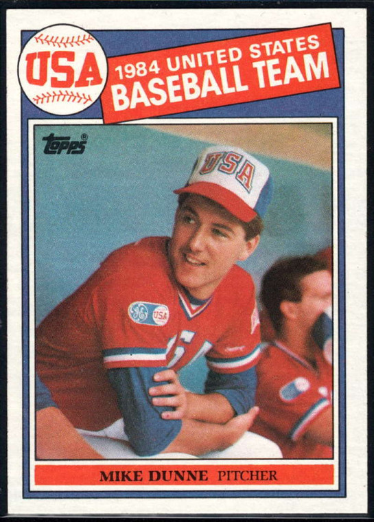 1985 Topps #395 Mike Dunne OLY VG RC Rookie USA 
