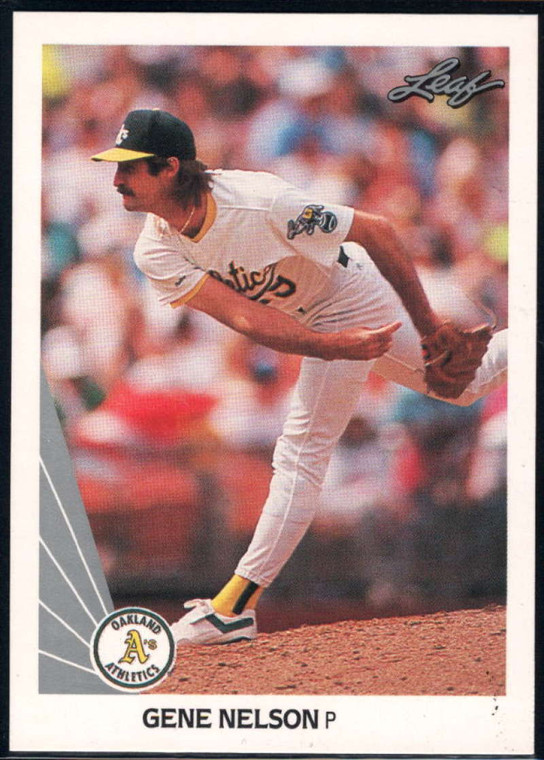 1990 Leaf #477 Gene Nelson VG Oakland Athletics 