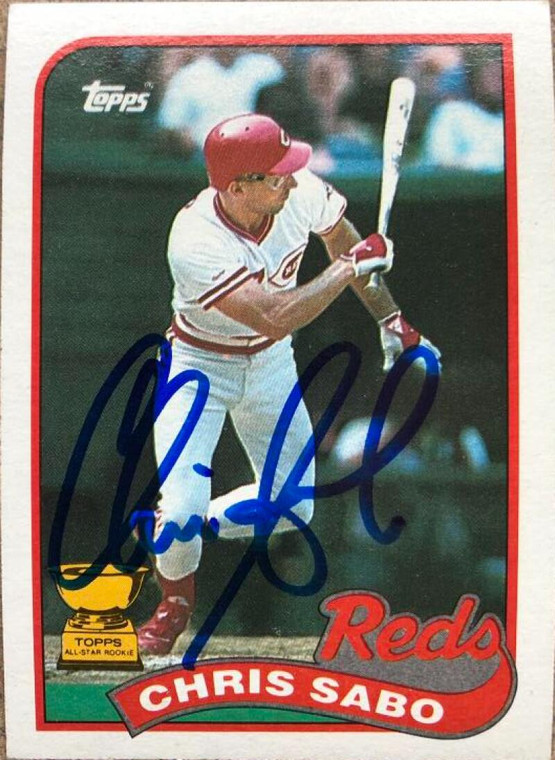 SOLD 4697 Chris Sabo Autographed 1989 Topps #490