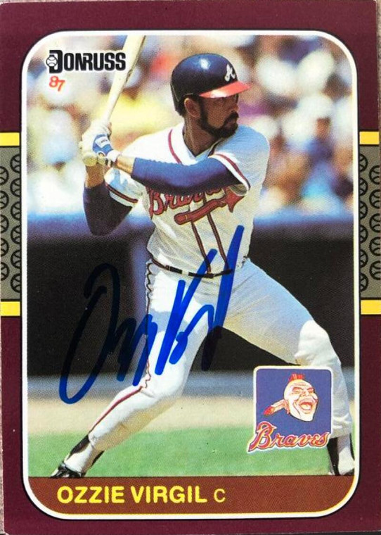 Ozzie Virgil Autographed 1987 Donruss Opening Day #45 Atlanta Braves Card