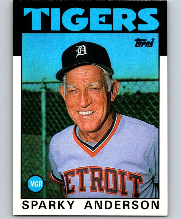 1986 Topps #411 Sparky Anderson MG VG Detroit Tigers 