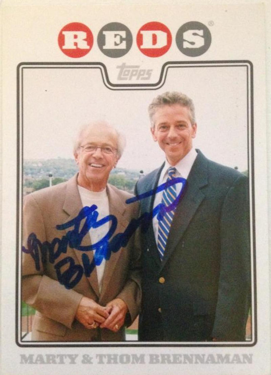 SOLD 4098 Marty Brennaman Autographed 2008 Topps #M&T