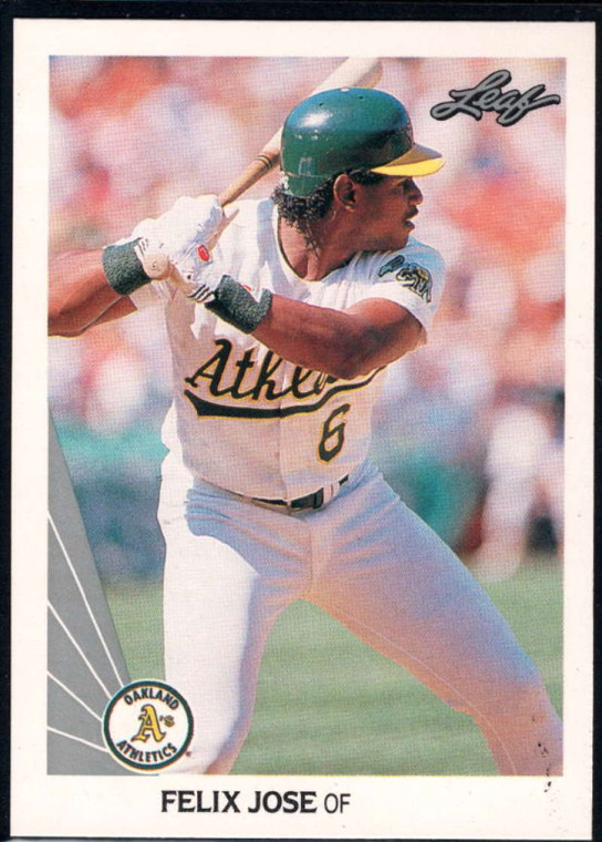 1990 Leaf #385 Felix Jose VG Oakland Athletics 
