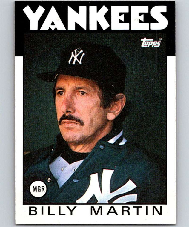 1986 Topps #651 Billy Martin MG VG New York Yankees 