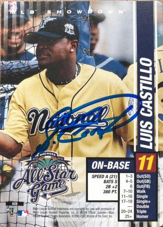 Luis Castillo Autographed 2002 MLB Showdown All-Star Game #028