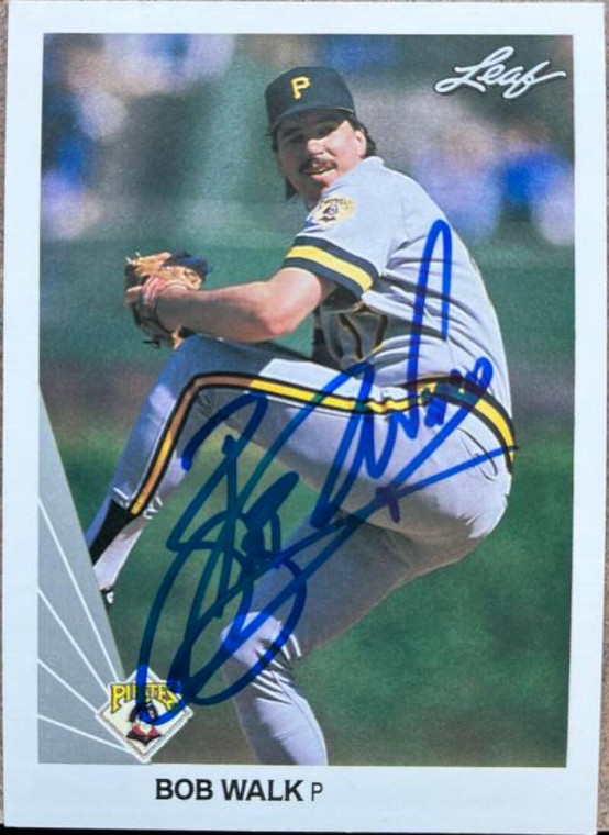 Bob Walk Autographed 1990 Leaf #64 Pittsburgh Pirates Card