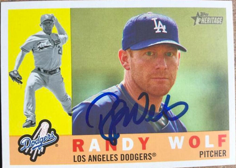 Randy Wolf Autographed 2009 Topps Heritage #665