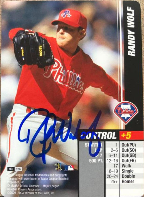 Randy Wolf Autographed 2003 MLB Showdown Trading Deadline #126